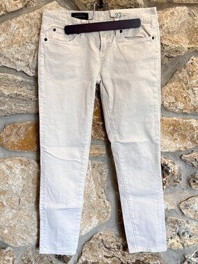 J. Crew Cream Toothpick Cropped Ankle Jeans 27 Jeans